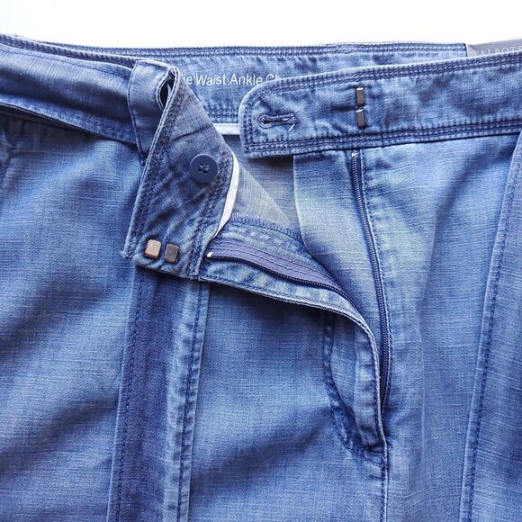 NWT Talbots Tie Waist Ankle Chino Pants Sz 18 Chambray Blue Pockets Slim Leg - Picture 4 of 11